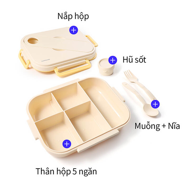 Hộp cơm LocknLock 5 ngăn &ndash; 1.4L &ndash; D&ugrave;ng được l&ograve; vi s&oacute;ng - LCB952 image number null